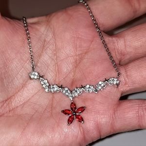 DIAMOND AND GARNET TRANSFORMER NECKLACE